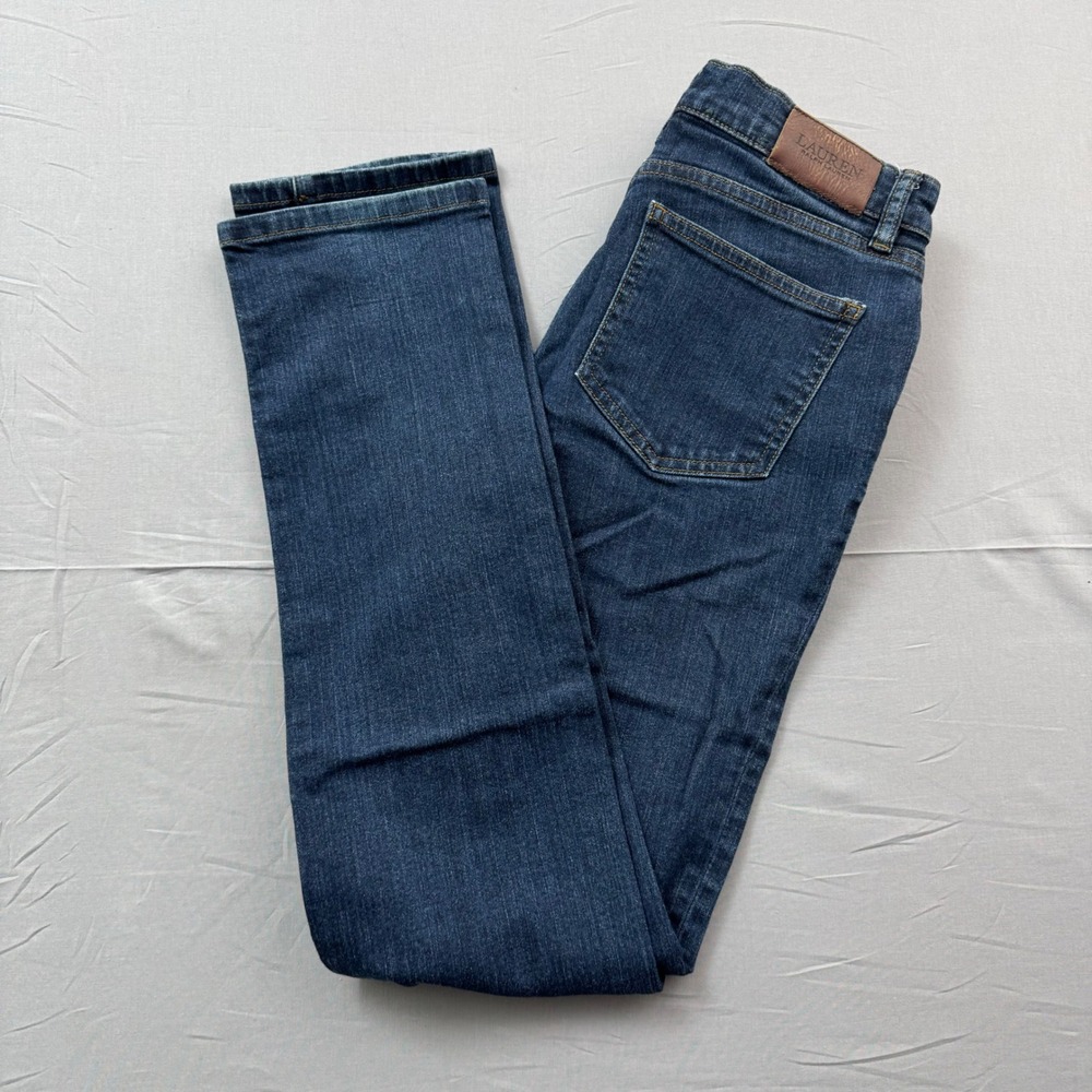 Lauren Ralph Lauren Premier Straight Leg Jeans Blue Dark Wash Womens‎ 2